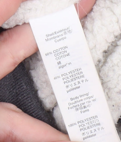 Gap Grey Unisex Hoodie, Size M, Full Zip with Logo