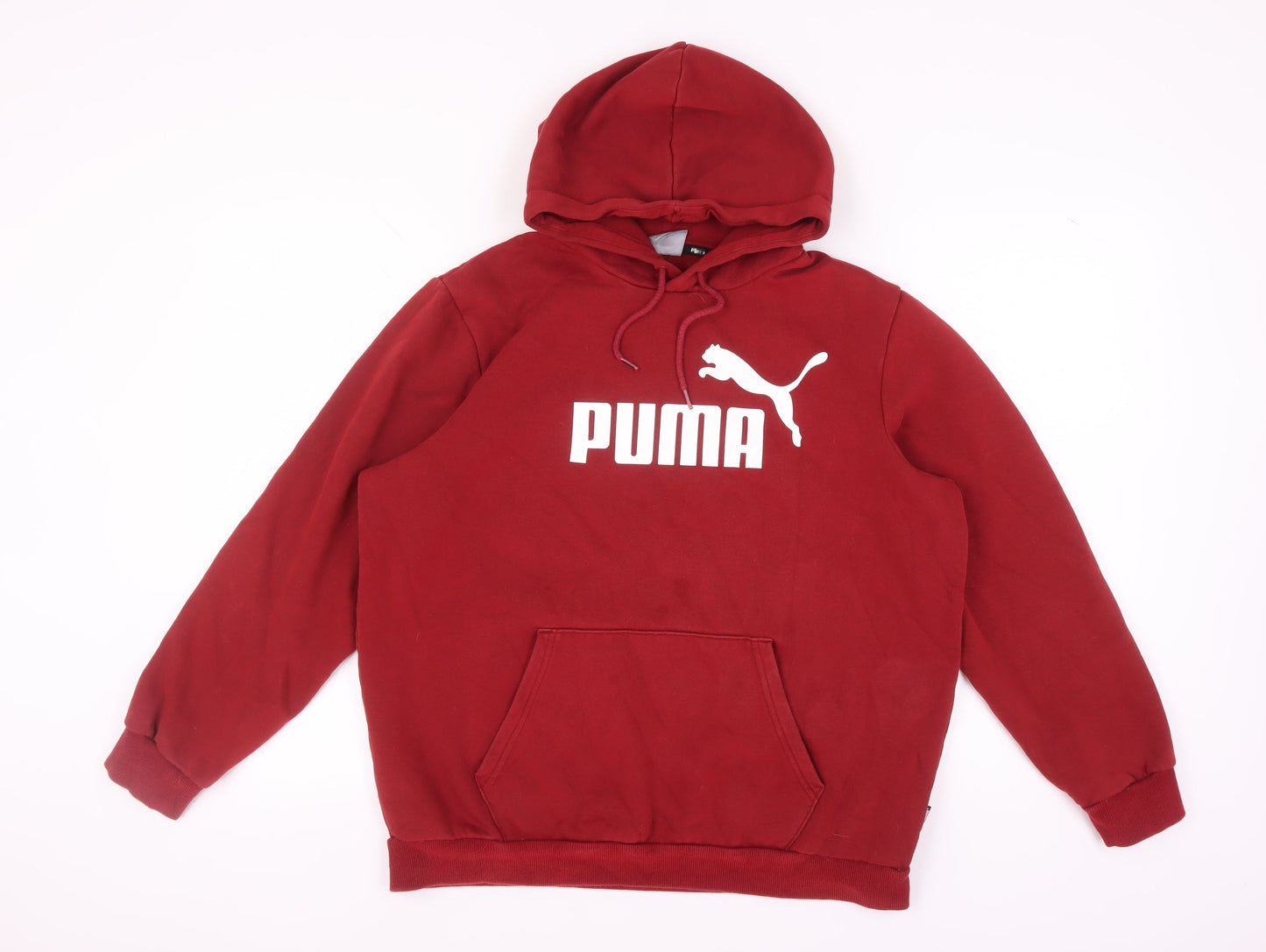 Puma Unisex Red Pullover Hoodie Size 12 Logo Design