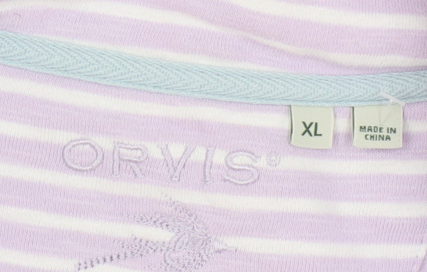 Orvis Women's Multicoloured Striped Sweatshirt XL