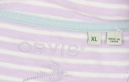 Orvis Women's Multicoloured Striped Sweatshirt XL