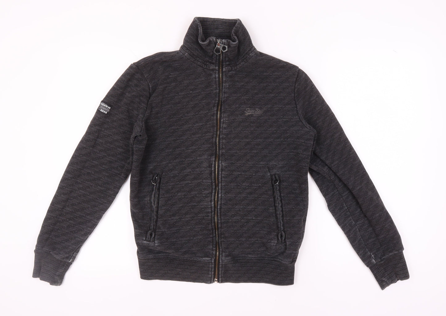 Mens UK Size S Superdry Black Full Zip Sweatshirt