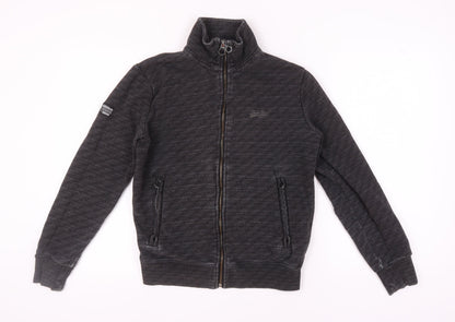 Mens UK Size S Superdry Black Full Zip Sweatshirt