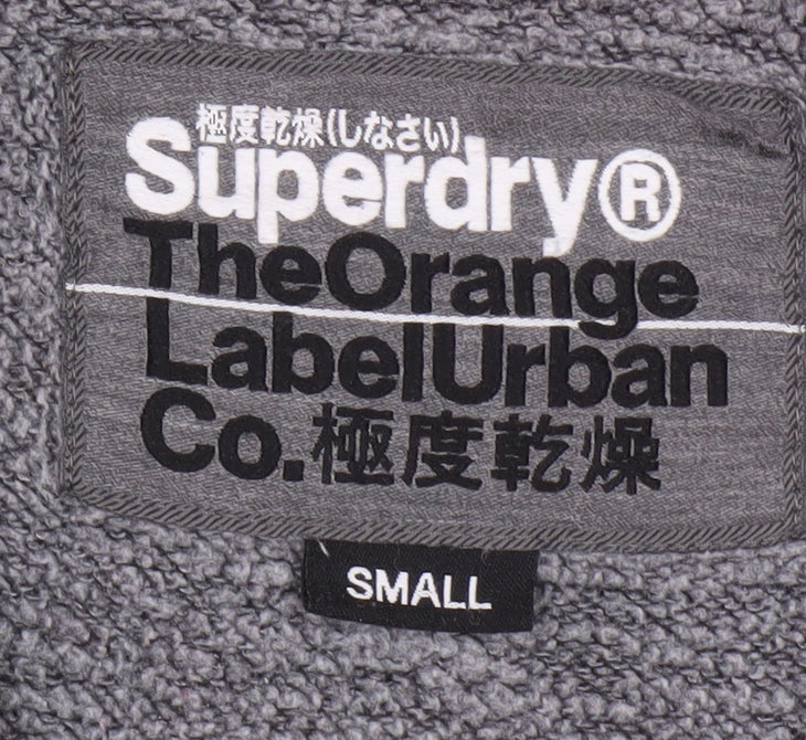 Mens UK Size S Superdry Black Full Zip Sweatshirt