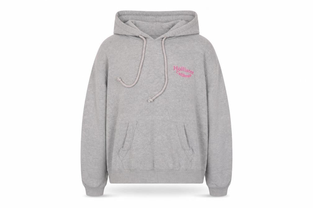 Womens UK Size XS Hollister Grey Pullover Hoodie