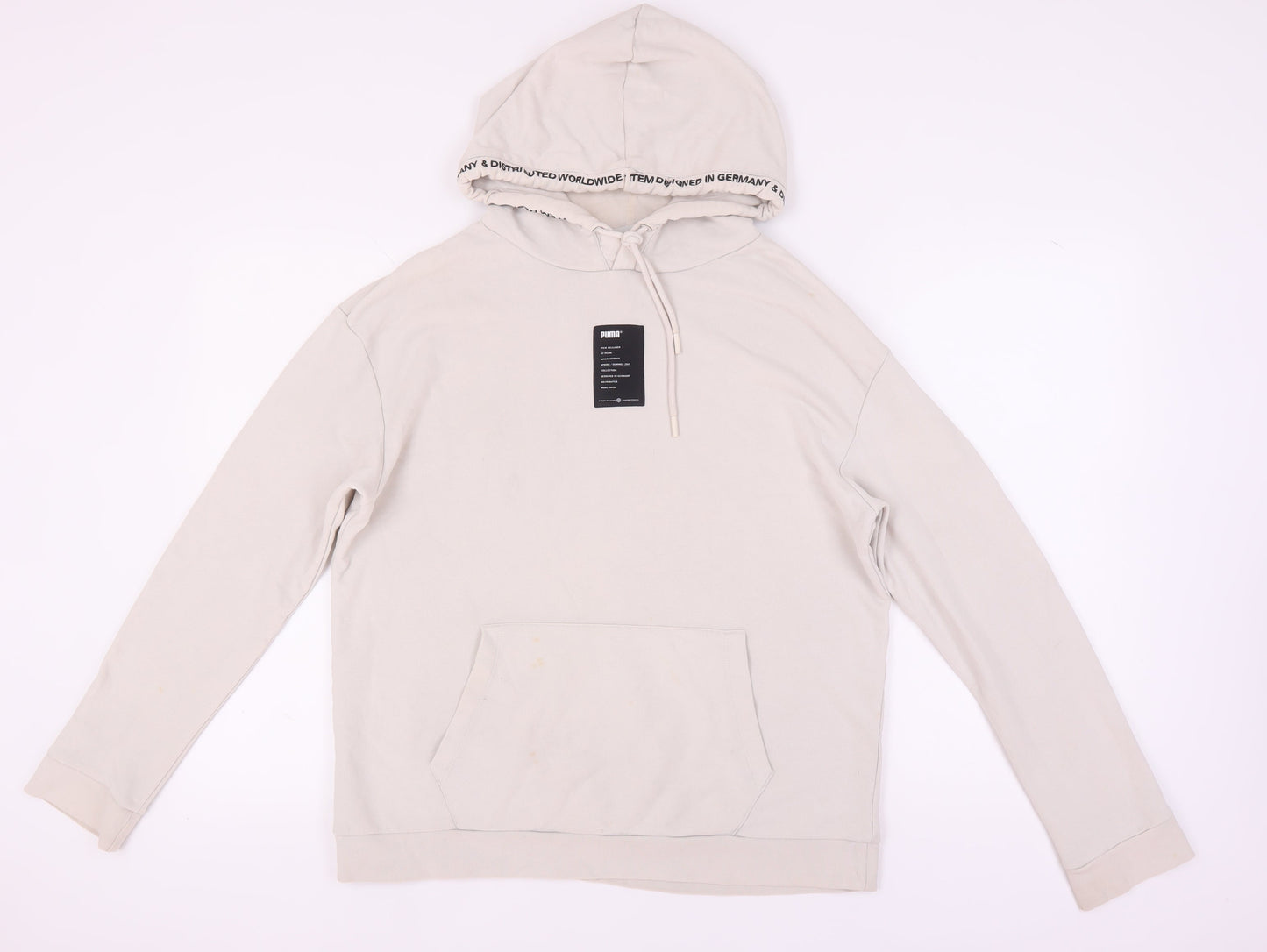 Mens UK Size S PUMA Beige Pullover Hoodie