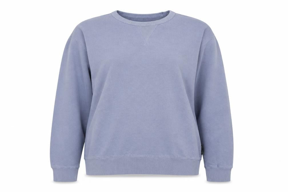 Front view of French Connection Blue Pullover Sweatshirt - Medium unisex