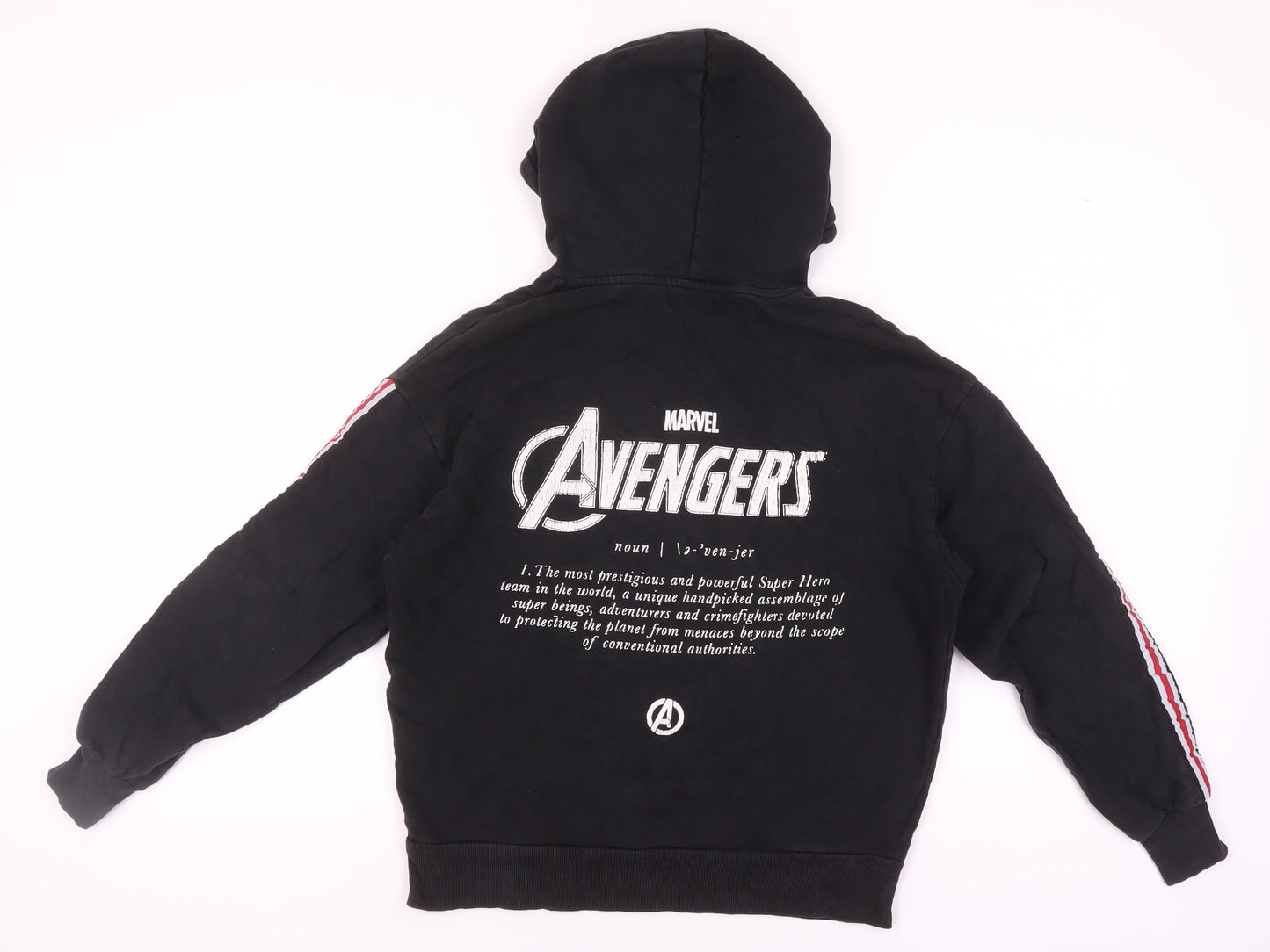 Unisex Adults UK Size XS Marvel Black Pullover Hoodie