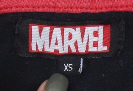 Unisex Adults UK Size XS Marvel Black Pullover Hoodie