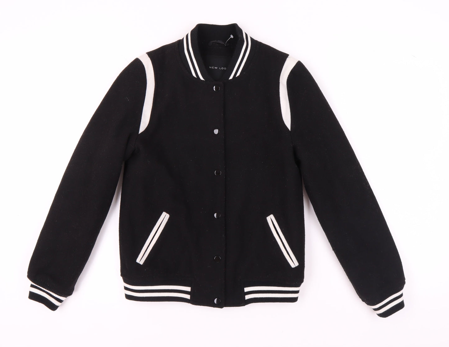 Womens UK Size 8 New Look Black Varsity Jacket
