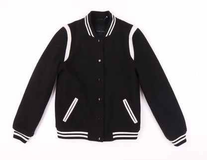 Womens UK Size 8 New Look Black Varsity Jacket