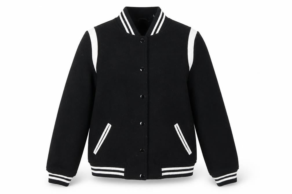 Womens UK Size 8 New Look Black Varsity Jacket