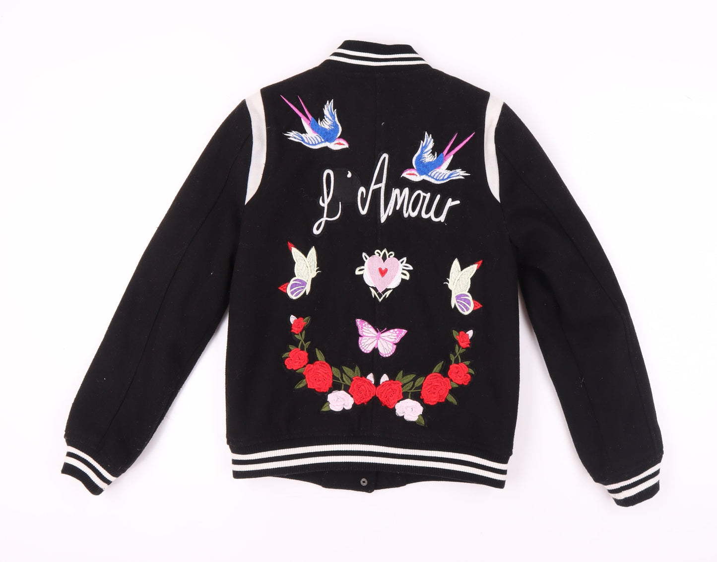 Womens UK Size 8 New Look Black Varsity Jacket