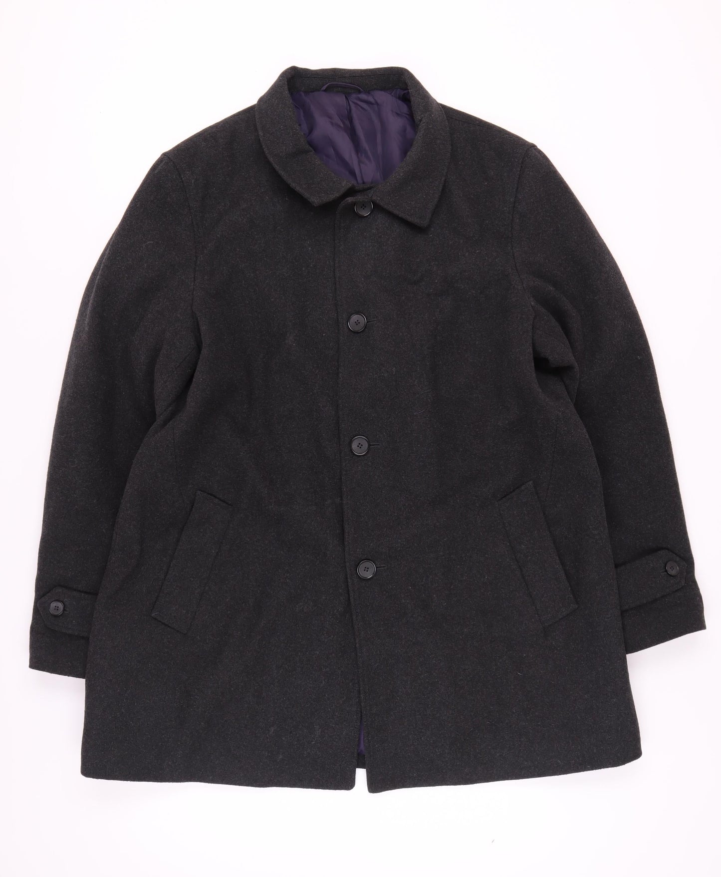 Marks and Spencer Unisex Black Wool Blend Coat 2XL