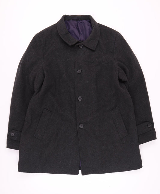 Marks and Spencer Unisex Black Wool Blend Coat 2XL