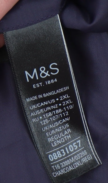 Marks and Spencer Unisex Black Wool Blend Coat 2XL