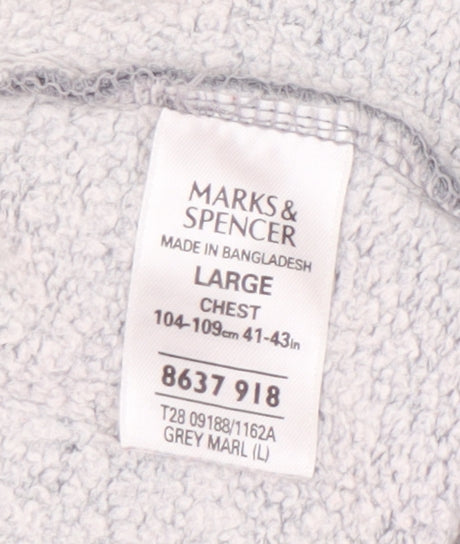 Mens UK Size L Marks and Spencer Grey Pullover Sweatshirt