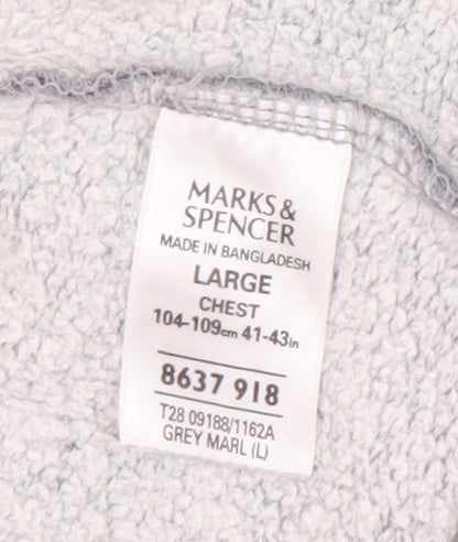Mens UK Size L Marks and Spencer Grey Pullover Sweatshirt