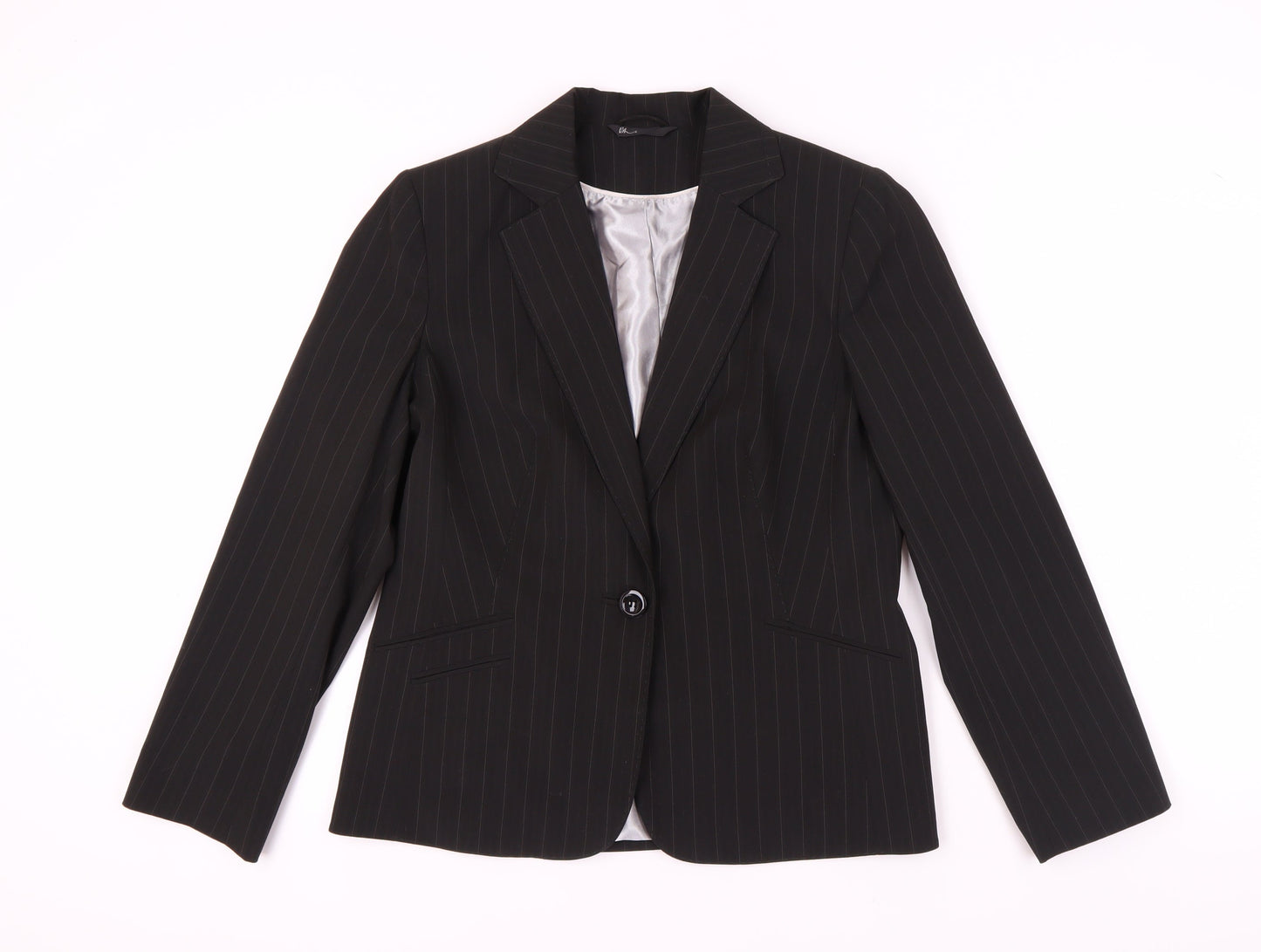 BHS Women's Black Pinstripe Suit Jacket Size 12