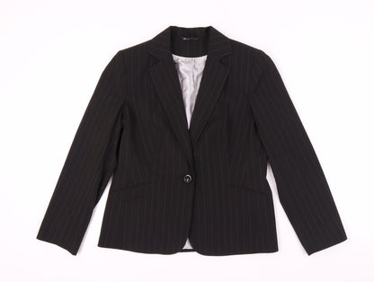 BHS Women's Black Pinstripe Suit Jacket Size 12