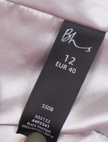 BHS Women's Black Pinstripe Suit Jacket Size 12