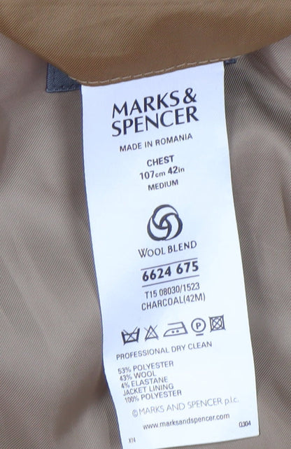 Marks and Spencer Men's Black Blazer, Size 42R