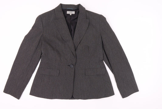 Marks and Spencer Women's Black Blazer, Size 14, Herringbone