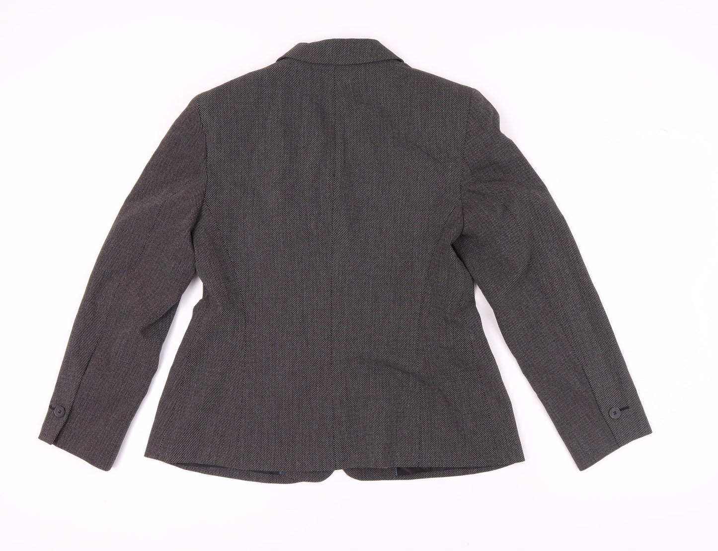 Marks and Spencer Women's Black Blazer, Size 14, Herringbone