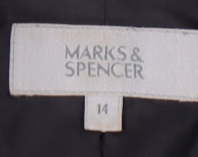 Marks and Spencer Women's Black Blazer, Size 14, Herringbone
