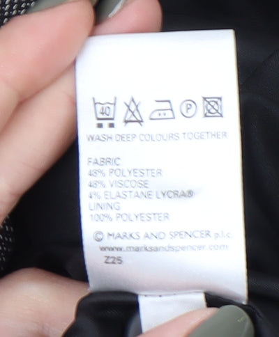 Marks and Spencer Women's Black Blazer, Size 14, Herringbone