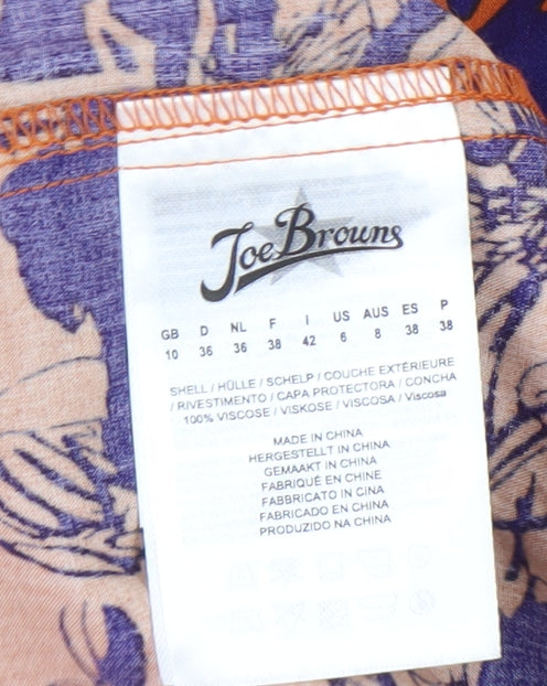 Joe Browns Women's Floral Orange Tunic Blouse UK 10