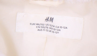 H&M Girls Ivory Basic Fleece Jacket 11-12 Years, Casual