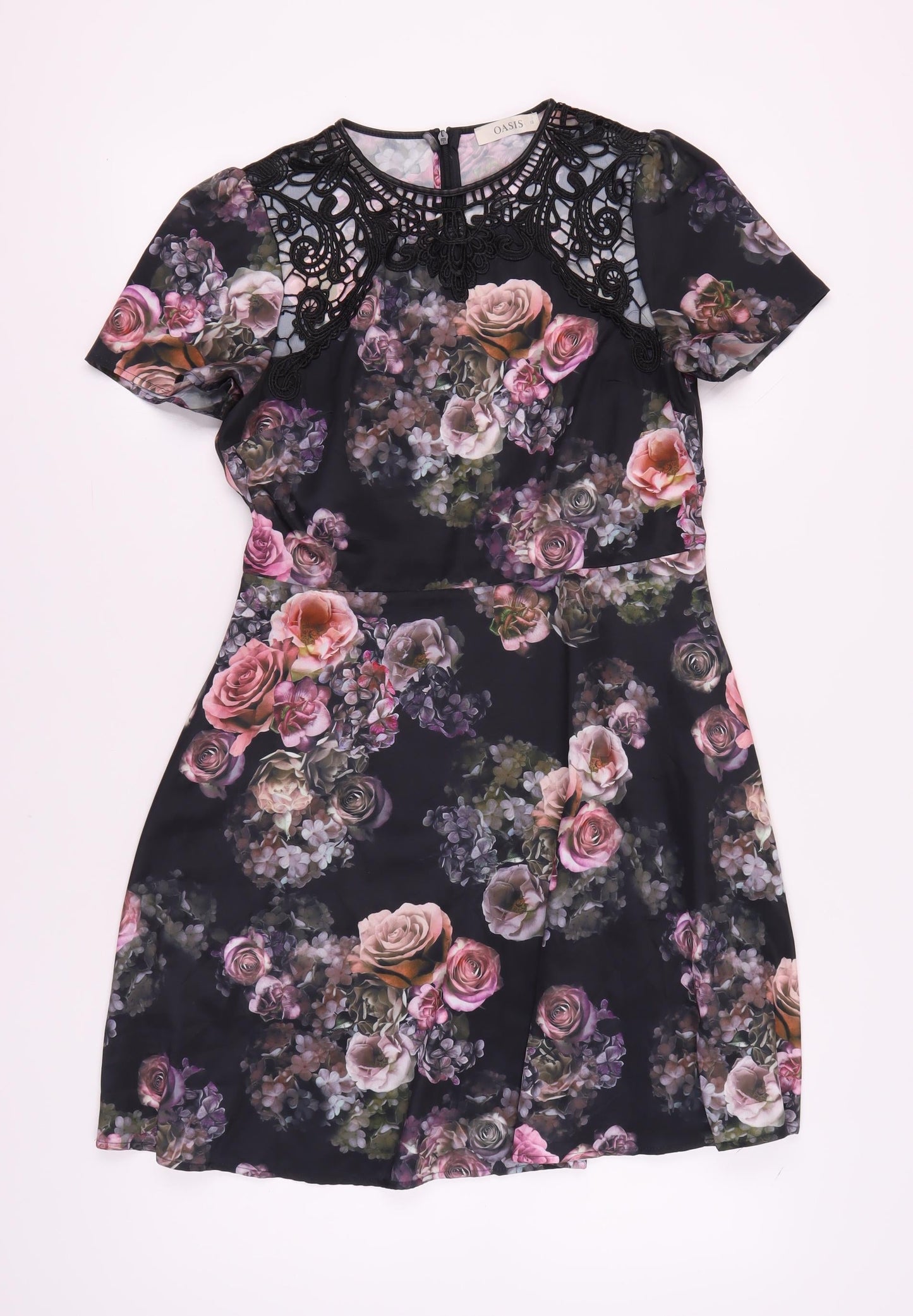 Oasis Women's Multicoloured Floral A-Line Dress Size 12