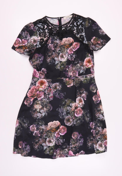 Oasis Women's Multicoloured Floral A-Line Dress Size 12