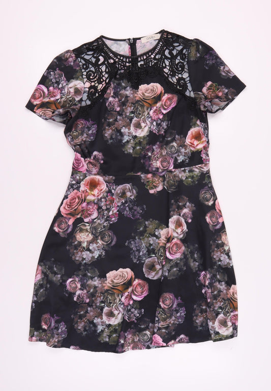 Oasis Women's Multicoloured Floral A-Line Dress Size 12
