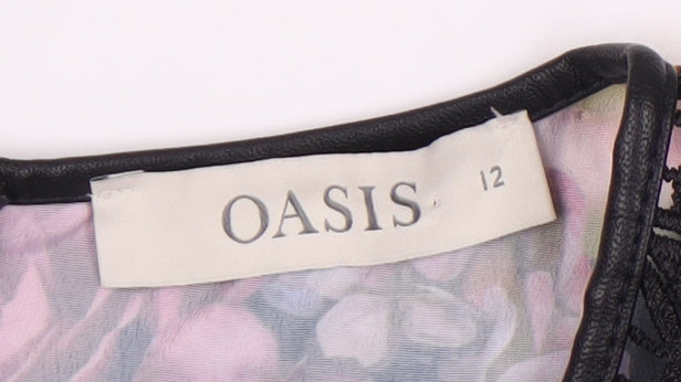 Oasis Women's Multicoloured Floral A-Line Dress Size 12