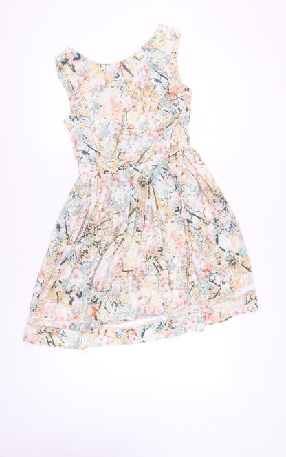Dorothy Perkins Women's Multicoloured Floral A-Line Dress Size 12