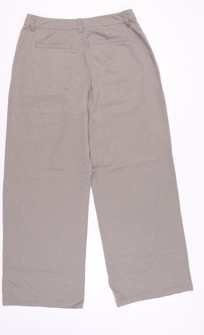 ASOS DESIGN Women's Beige Wide-Leg Casual Trousers Size 14