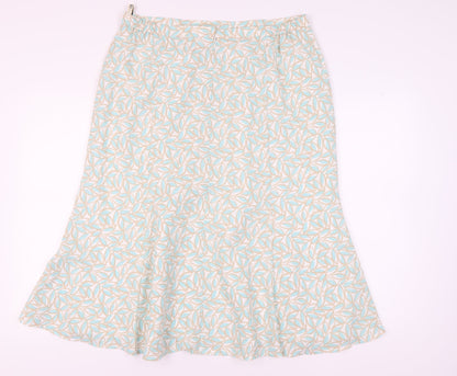 Eastex Women's Multicoloured Geometric Flare Midi Skirt Size 18