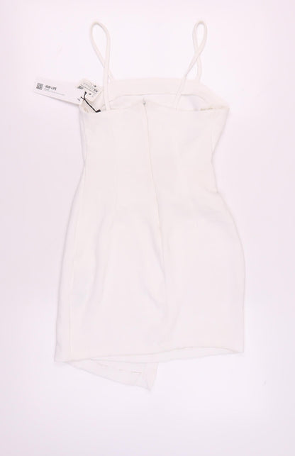 Zara Women's White Slip Dress XS Party Summer