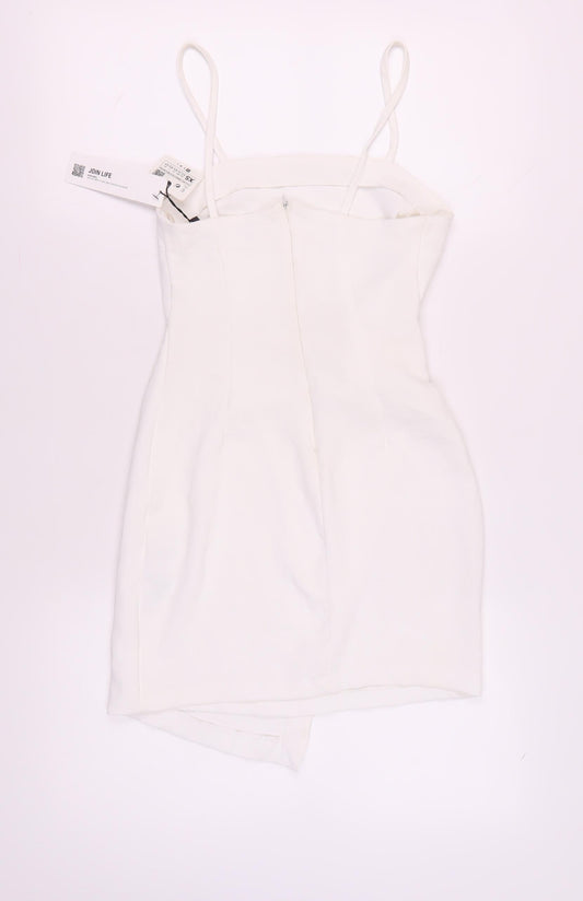 Zara Women's White Slip Dress XS Party Summer
