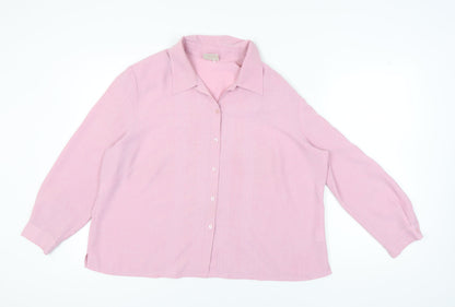 Womens UK Size 22 Eastex Pink Basic Button-Up
