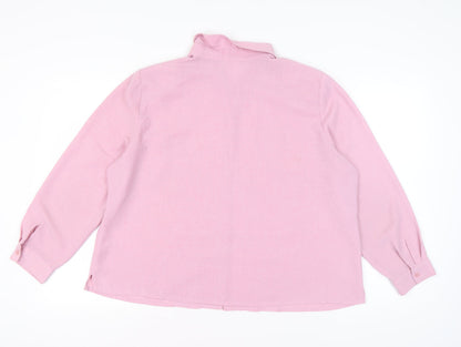 Womens UK Size 22 Eastex Pink Basic Button-Up