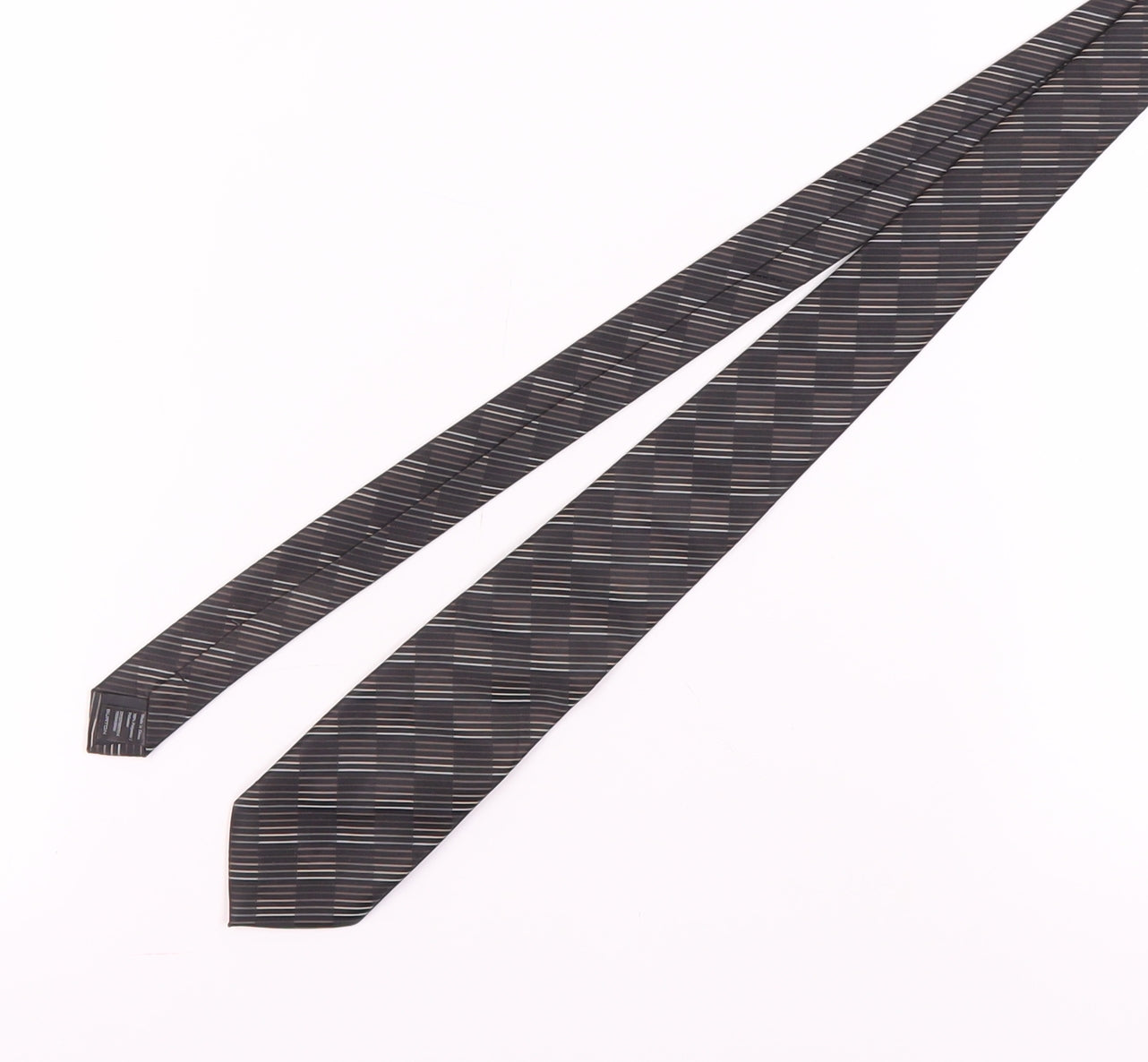 Mens Burton Black Striped 100% Polyester  Tie