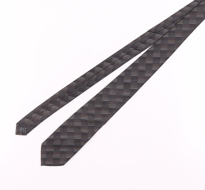 Mens Burton Black Striped 100% Polyester  Tie