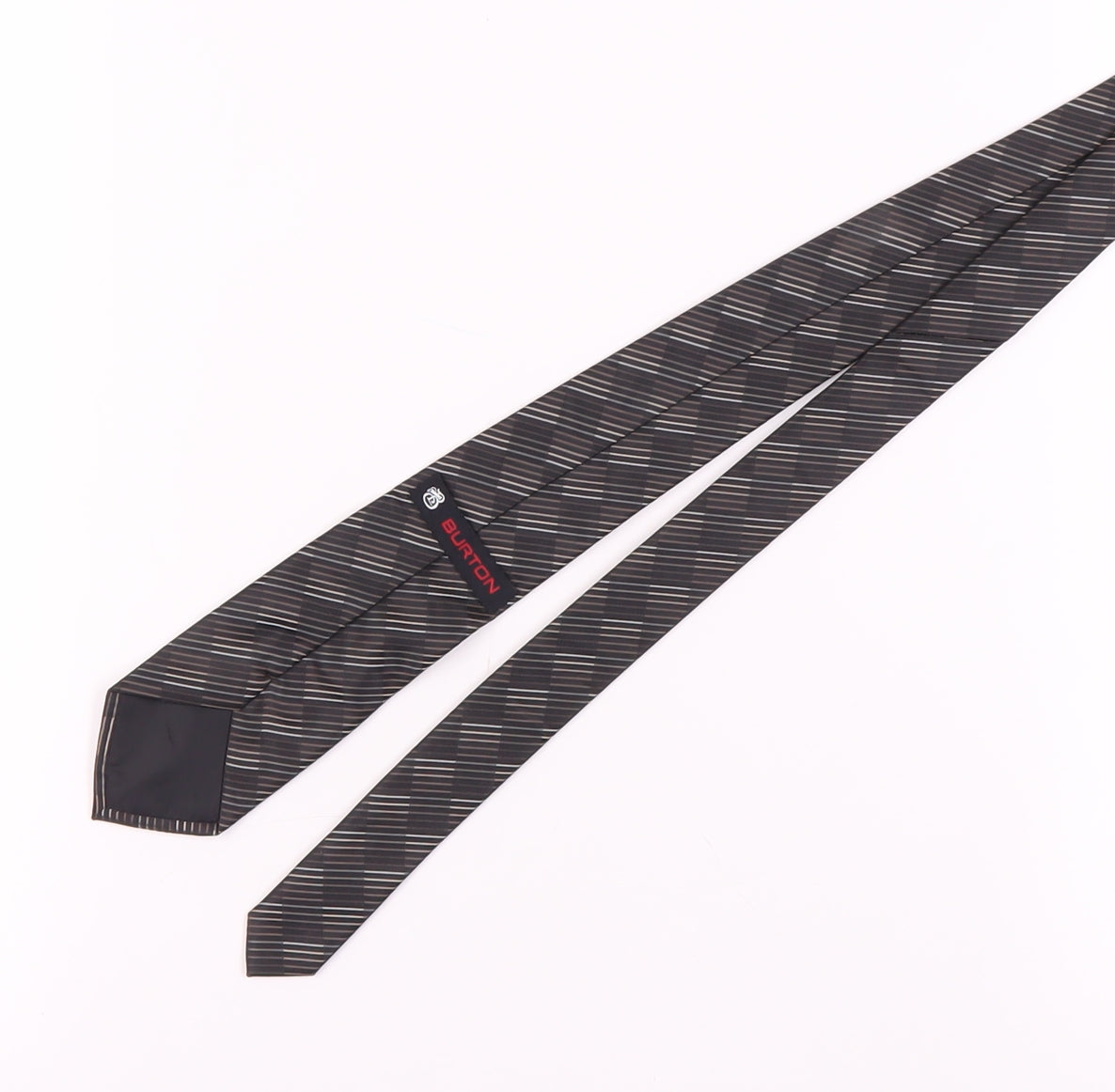 Mens Burton Black Striped 100% Polyester  Tie