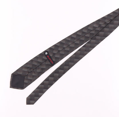 Mens Burton Black Striped 100% Polyester  Tie