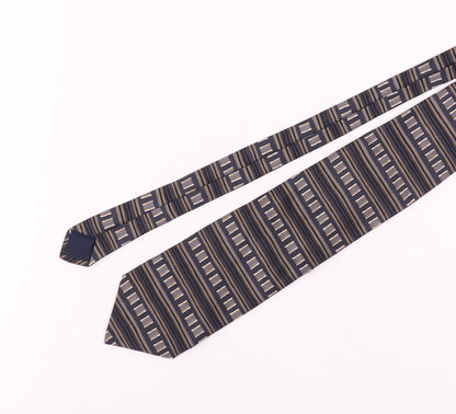 Men's All Silk Blue Geometric Silk Tie