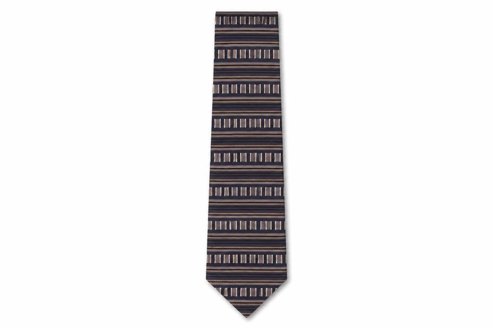 Men's All Silk Blue Geometric Silk Tie