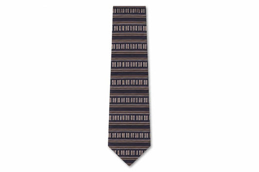 Men's All Silk Blue Geometric Silk Tie