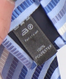 George Men's Blue Striped Tie Polyester